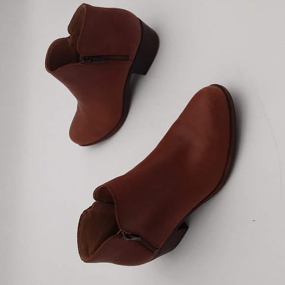 Lucky Brand Ankle Booties Leather Brown 9M Casual Office Vacation Y2K Festival - Picture 2 of 13